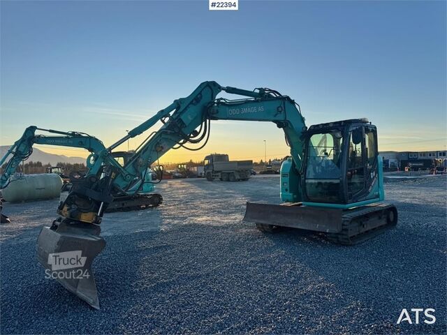 Crawler excavator Kobelco SK75SR-3E Tracked Excavator – Rototilt – Grading B