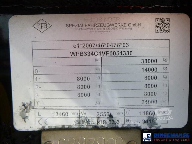 Tank Feldbinder Powder tank alu 63 m3 (tipping)