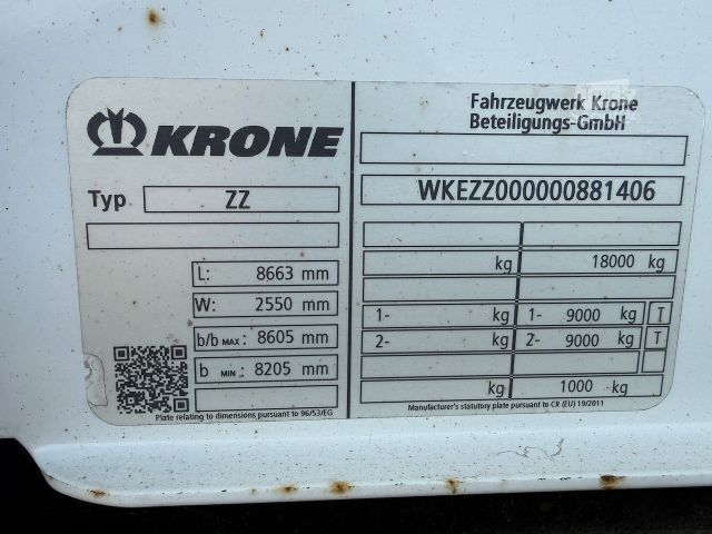 Remorque ouverte KRONE Tandem - Pritschen-Baustoff-Anhänger