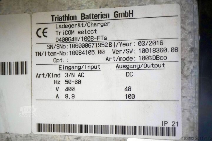 Batería de carretilla elevadora TRICOM TriCom Select 48V/100A