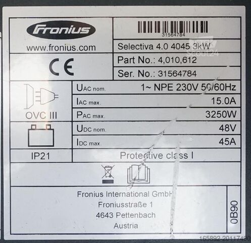 Batería de carretilla elevadora FRONIUS Selectiva 4.0  4045 3kW