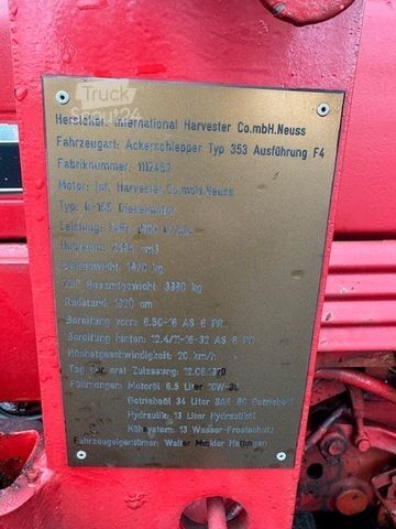 Traktors IHC 353 Schlepper Traktor H- Kennzeichen Frontlader