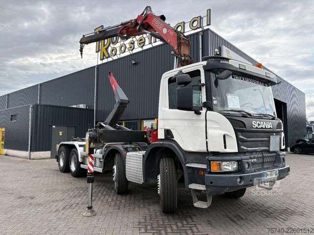 Camião-grua Scania P 410 + FASSI F 165 - 2X EXT. + 8X4 + HAAKARM S...