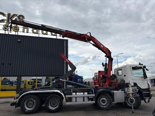 Camião-grua Scania P 410 + FASSI F 165 - 2X EXT. + 8X4 + HAAKARM S...