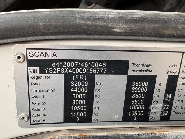 Kranbil Scania P 410 + FASSI F 165 - 2X EXT. + 8X4 + HAAKARM S...