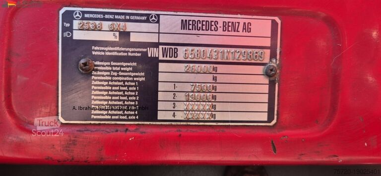 Kipper LKW Mercedes-Benz DB 2538 AK 6x4 Meiller Getriebe überholt