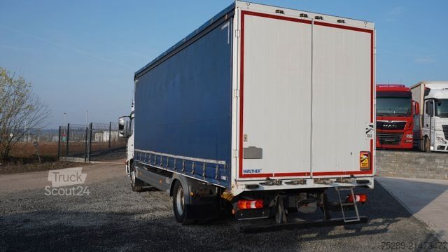 Camion plateau avec bâche MERCEDES-BENZ Atego 1630 Pritsche + Plane Steckrungen