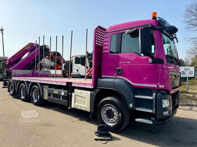 Plateforme de chargement ouverte MAN TGS 35.500 8x4 + KRAN PALFINGER PK42002 G (8x) ...