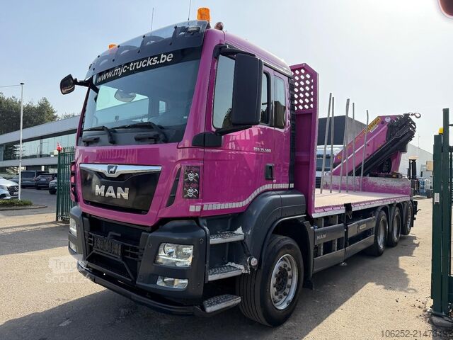 Plateforme de chargement ouverte MAN TGS 35.500 8x4 + KRAN PALFINGER PK42002 G (8x) ...