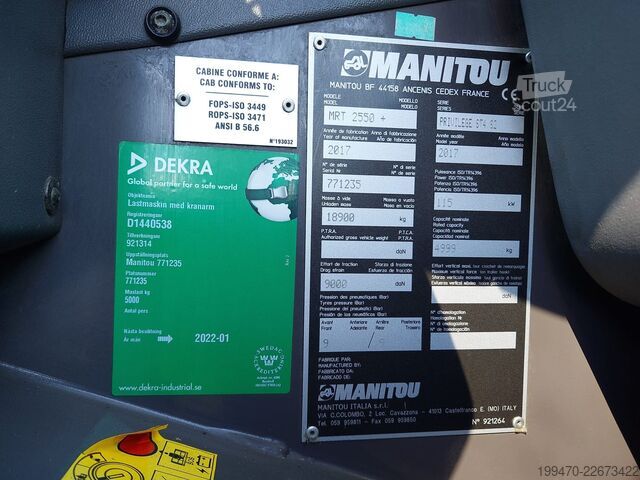 Подъемник с телескопической стрелой Manitou MRT 2550