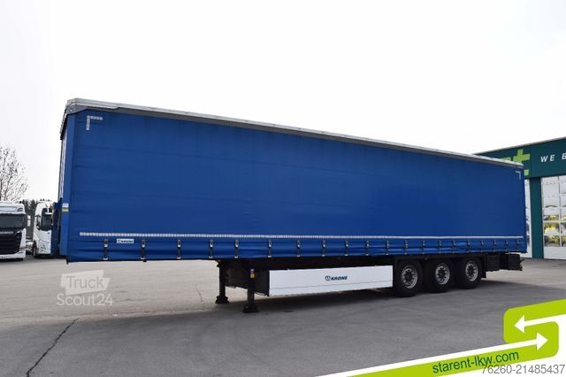 Avoin puoliperävaunu pressulla KRONE Palettenkasten E-Radhalter TÜV 07/26