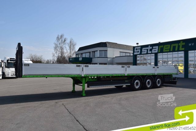 Nyitott félpótkocsi BERGER 60cm Bordwände Rungen Alufelgen SAF Liftachse