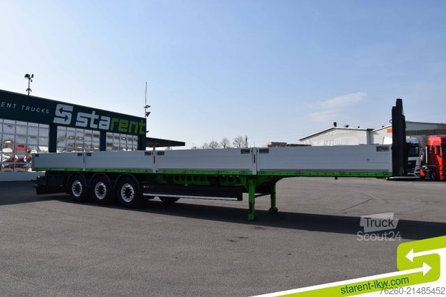 Nyitott félpótkocsi BERGER 60cm Bordwände Rungen Alufelgen SAF Liftachse