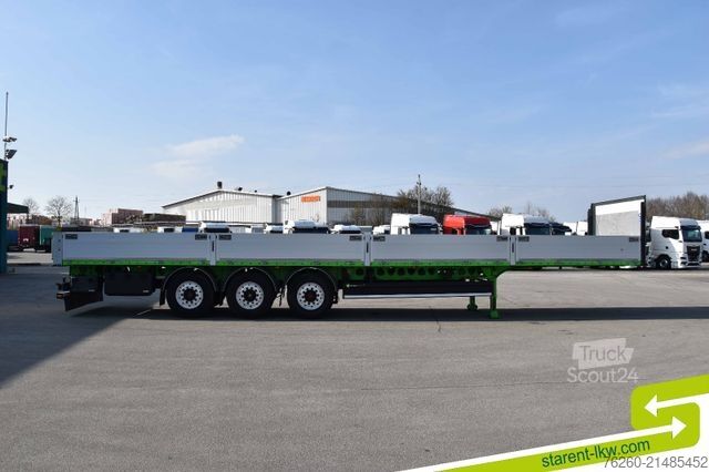 Nyitott félpótkocsi BERGER 60cm Bordwände Rungen Alufelgen SAF Liftachse