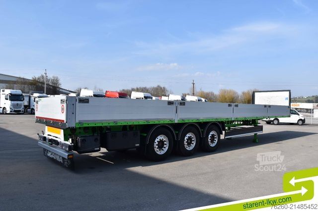 Nyitott félpótkocsi BERGER 60cm Bordwände Rungen Alufelgen SAF Liftachse