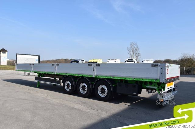 Nyitott félpótkocsi BERGER 60cm Bordwände Rungen Alufelgen SAF Liftachse