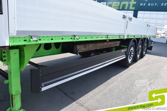 Nyitott félpótkocsi BERGER 60cm Bordwände Rungen Alufelgen SAF Liftachse
