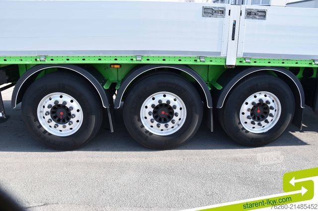 Nyitott félpótkocsi BERGER 60cm Bordwände Rungen Alufelgen SAF Liftachse