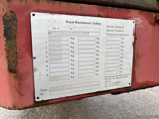Platformas piekabe Nooteboom OVB-90-05 / 5 axle 12 Ton Hydraulic / BPW Drum ...
