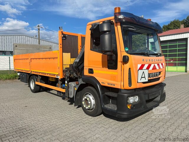 LKW mit Pritsche (offen) IVECO EuroCargo ML 120 E18 / Hiab 066 + Funk / LBW