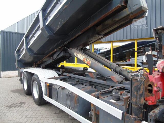 Kipper met kraan DAF CF 85.380 + MANUAL + HMF 1680 + HYVA + 6X2