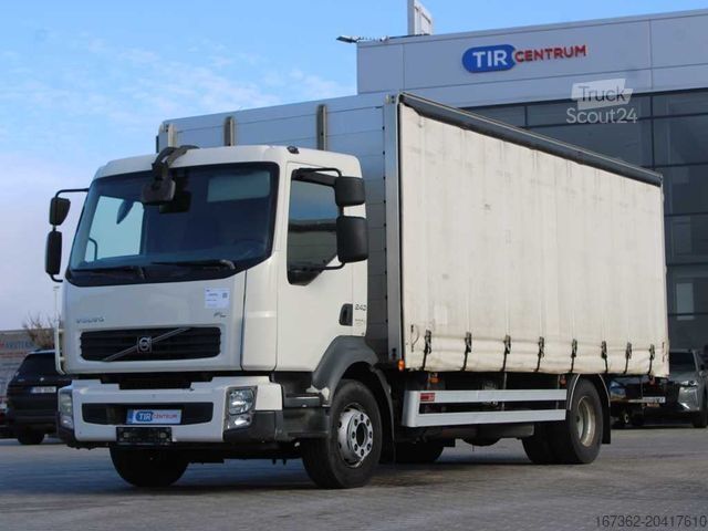 Platformas kravas automašīna ar tentu VOLVO FL 240, EURO 5, TAIL LIFT, PNEU 80%