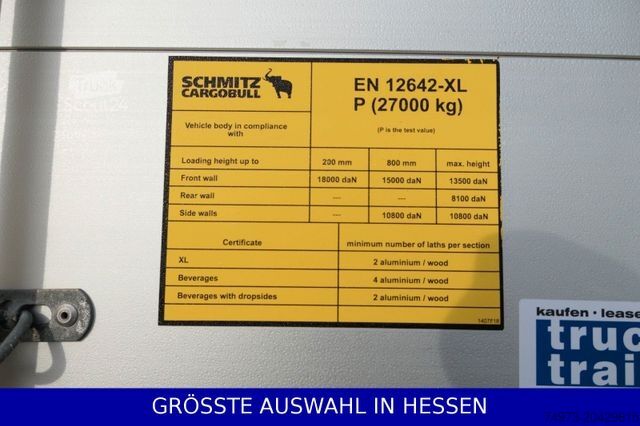 Open oplegger met zeil SCHMITZ CARGOBULL Liftachse T1 Code XL + Getränke ¤e