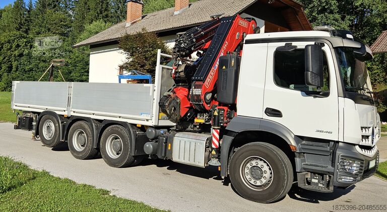 Truck with flatbed (open) Mercedes-Benz Hiab Palfinger Fassi F545-6 JIB L426
