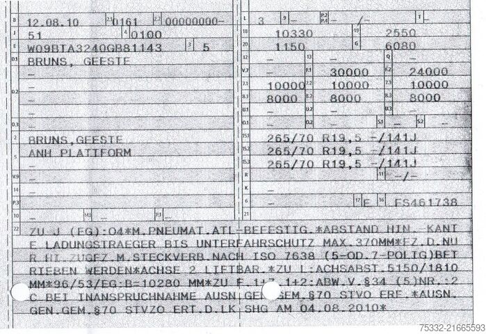 Remorque à bras amovible Bruns 3 achs Kombi Tieflader Rampen luft Conta