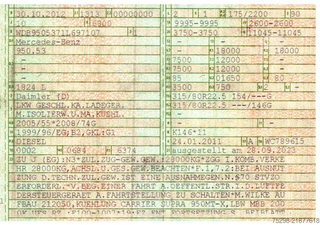 Kühlkoffer-LKW MERCEDES-BENZ Axor 1824L / Ldbw /Triple Verdampfer/3 Kammern