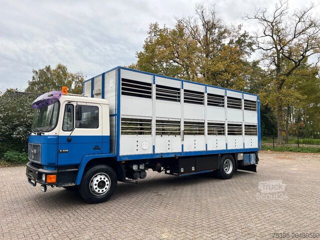 Cattle transport MAN 12.232 Landbouw veewagen 1/2 stock Weeglift