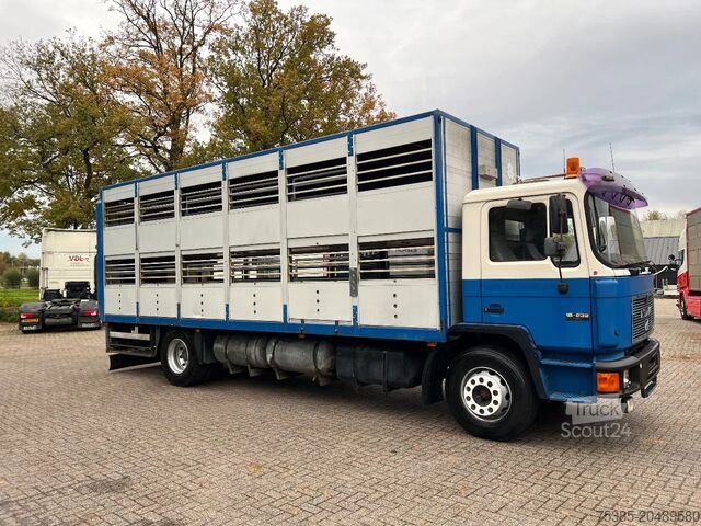 Cattle transport MAN 12.232 Landbouw veewagen 1/2 stock Weeglift