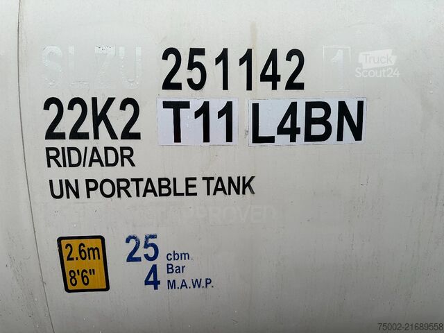 Tank konteyneri CIMC tankcontainers 20FT ISO /  25.040L / L4BN / T12 / steam heatin...