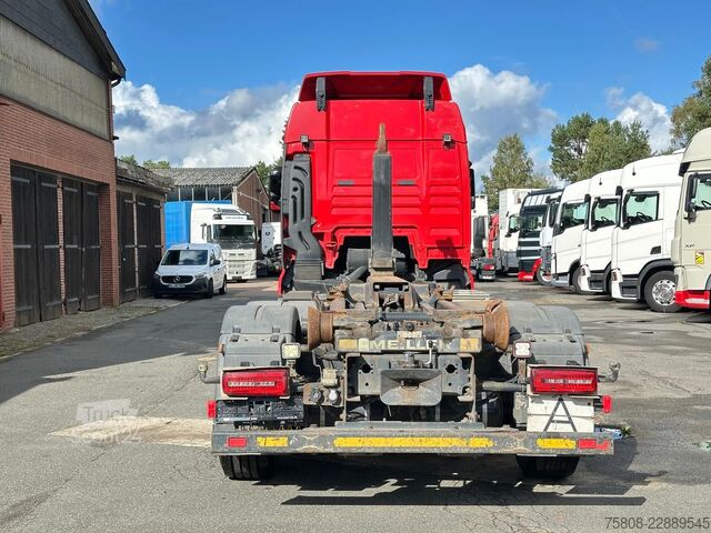 Camión portacontenedores de gancho MAN TGX 26.500 6x2 Meiller RS21.70 Funk Lift/Lenk