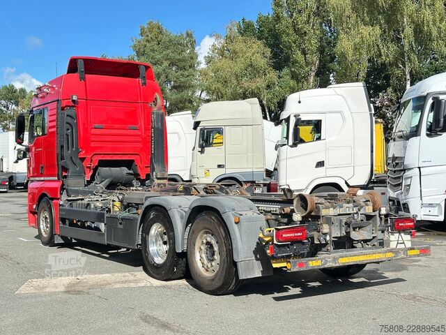 Camión portacontenedores de gancho MAN TGX 26.500 6x2 Meiller RS21.70 Funk Lift/Lenk