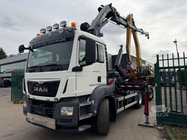 Containertransport (haakarmsysteem) MAN TGS 35.400 8x4 HOOKLIFT + CRANE HIAB 244 EP-4 H...