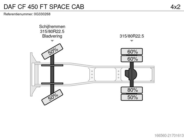 Tracteur standard DAF CF 450 FT SPACE CAB