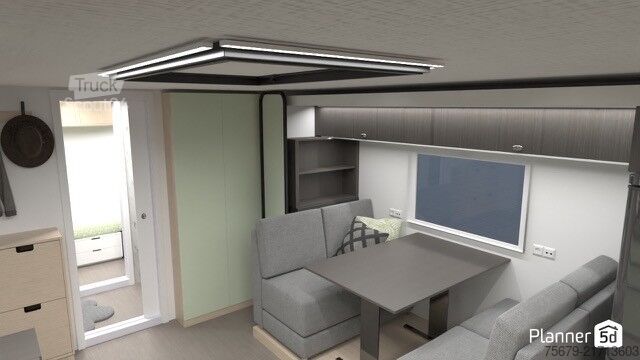 Utskiftbar påbygg med boksstruktur Sonderbau Truck-Camper, mobile Wohnkabine, Motor home, Luxusausstattung