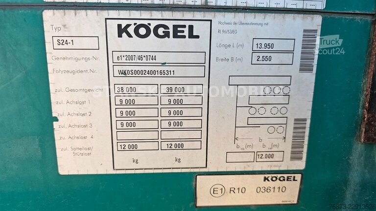 Ανοιχτό ημιρυμουλκούμενο με μουσαμά KÖGEL S24 TOP ZUSTAND