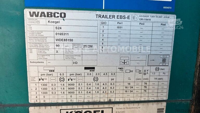 Ανοιχτό ημιρυμουλκούμενο με μουσαμά KÖGEL S24 TOP ZUSTAND