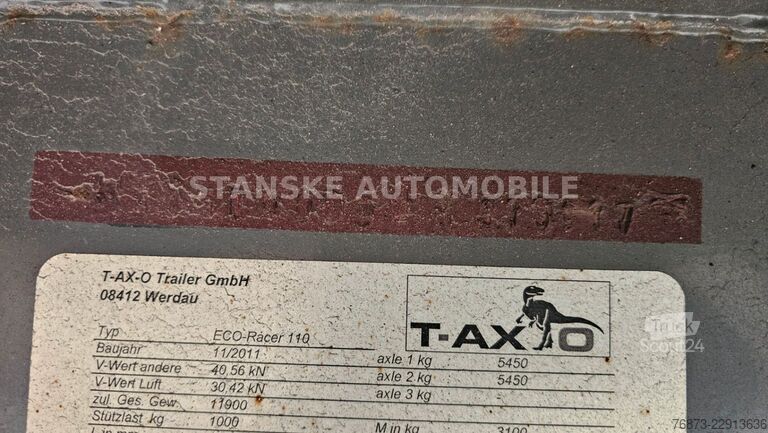 Открытый прицеп с тентом  TAXO ECO RACER 110 11.9 To. TANDEM BORDWAND