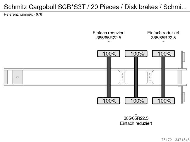 Schmitz Cargobull SCB*S3T / 20 Pieces / Disk brakes / axle /
