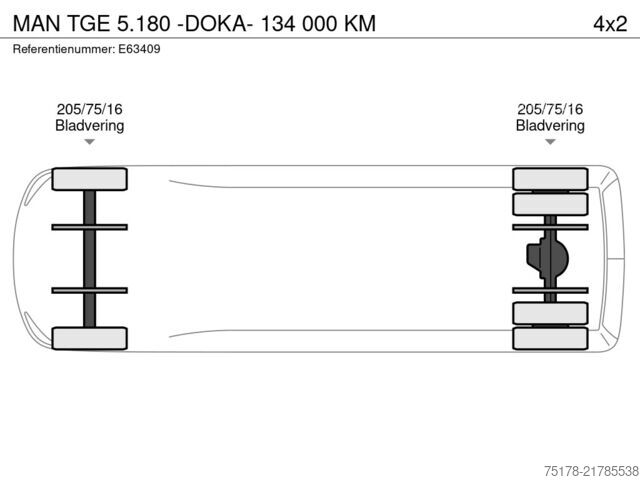 Koffer MAN TGE 5.180 -DOKA- 134 000 KM