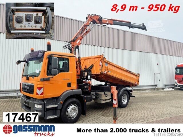 Самосвал MAN TGM 18.290 4X2 BB mit Kran Atlas AK 92.2-A2, Funk