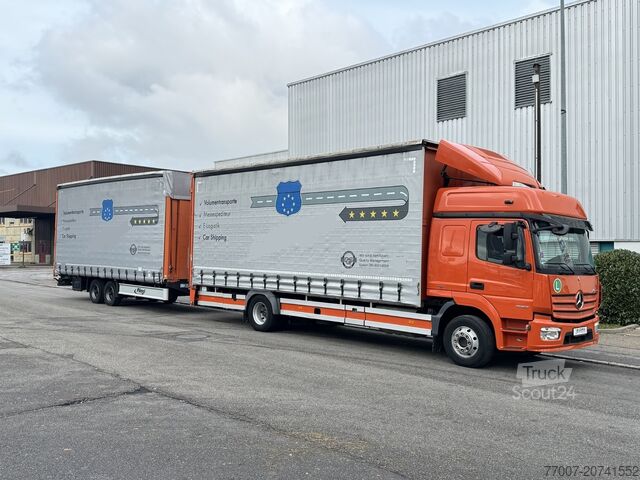 Car transporter truck with trailer, double-deck Mercedes-Benz Atego 1530 LL + Anhänger Doppelstock LBW