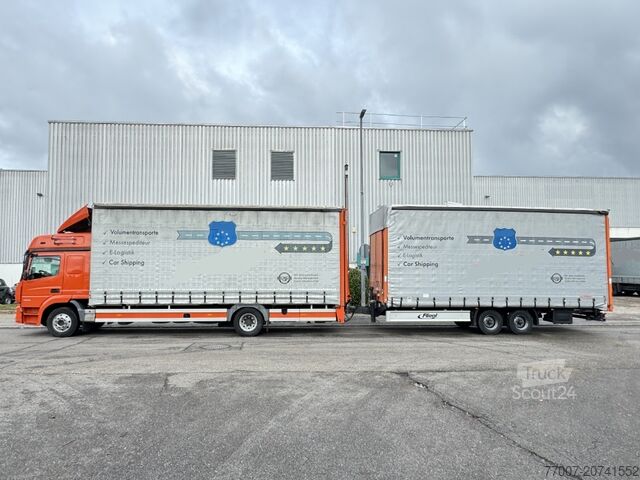Camion porte-voitures avec remorque, double étage Mercedes-Benz Atego 1530 LL + Anhänger Doppelstock LBW