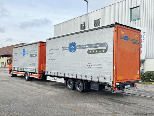 Camion porte-voitures avec remorque, double étage Mercedes-Benz Atego 1530 LL + Anhänger Doppelstock LBW