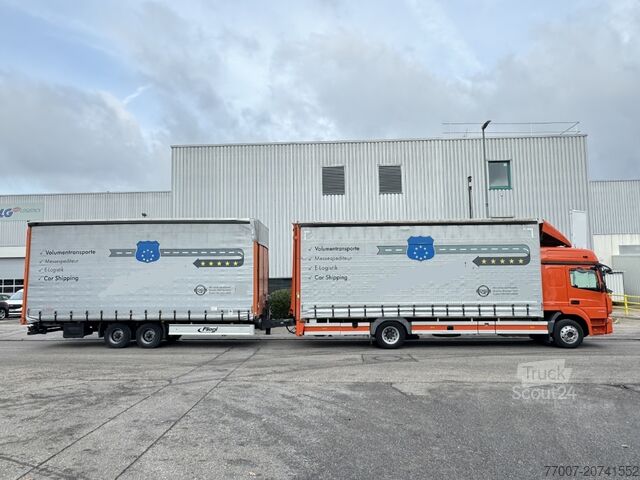 Camion porte-voitures avec remorque, double étage Mercedes-Benz Atego 1530 LL + Anhänger Doppelstock LBW
