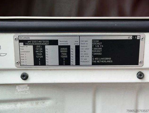 Τυπική μονάδα τράκτορα SCANIA G450 HIGHLINE FULL AIR RETARDER ONLY 592.000 KM