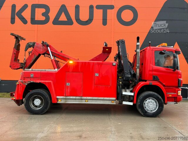 Véhicule de dépannage Scania P 114 4x4 BRO WRECKER / 2x WINCH 10 + 30 ton / ...